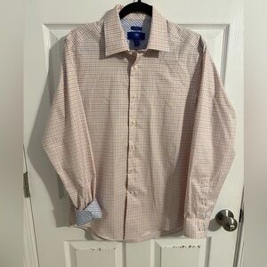 Egara Orange and White Checkered Dress Shirt